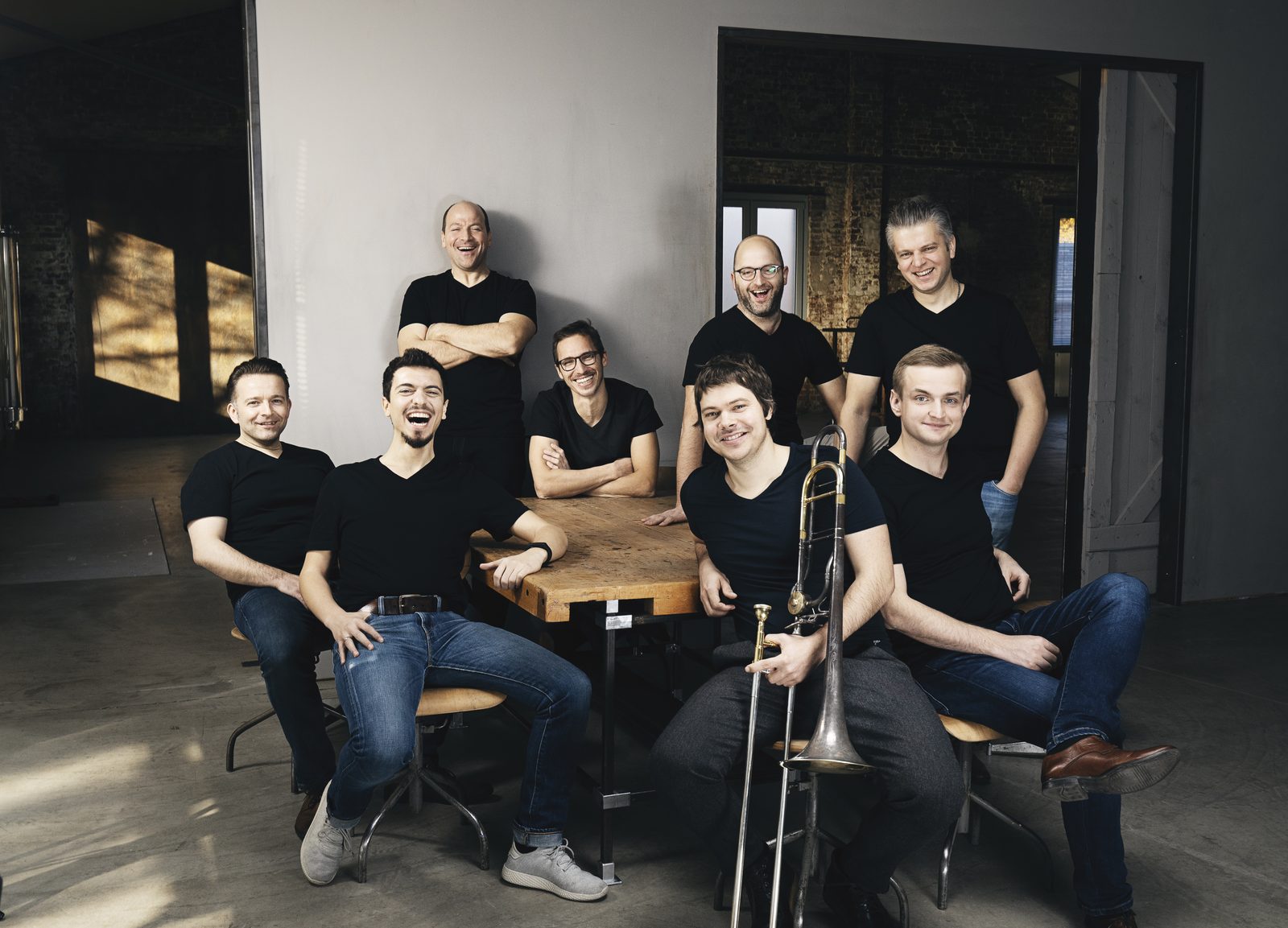 Trombone Unit Hannover in rehearsal